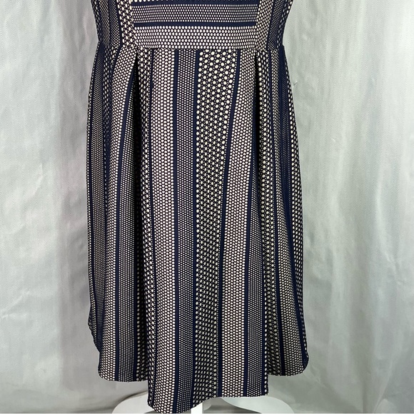 Monteau Blue Overlay Tan Lining Sleeveless Fit & Flare Dress Plus Size XXL - Picture 3 of 11